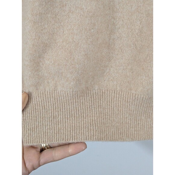 Saks Fifth Ave Charcoal Beige Cashmere Johnny Collar Long Sleeve Sweater Sz XL - Picture 4 of 8